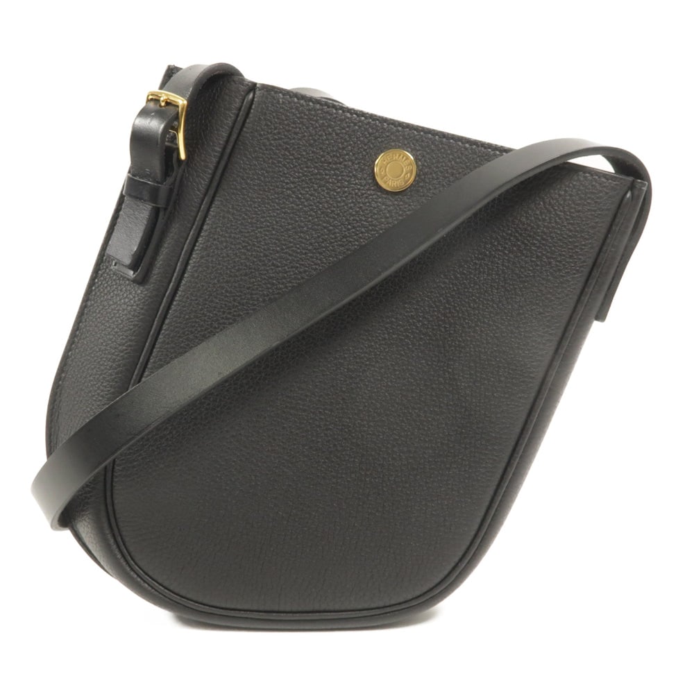 Hermes Perspective Cavaliere 21: Black Togo leather shoulder bag.