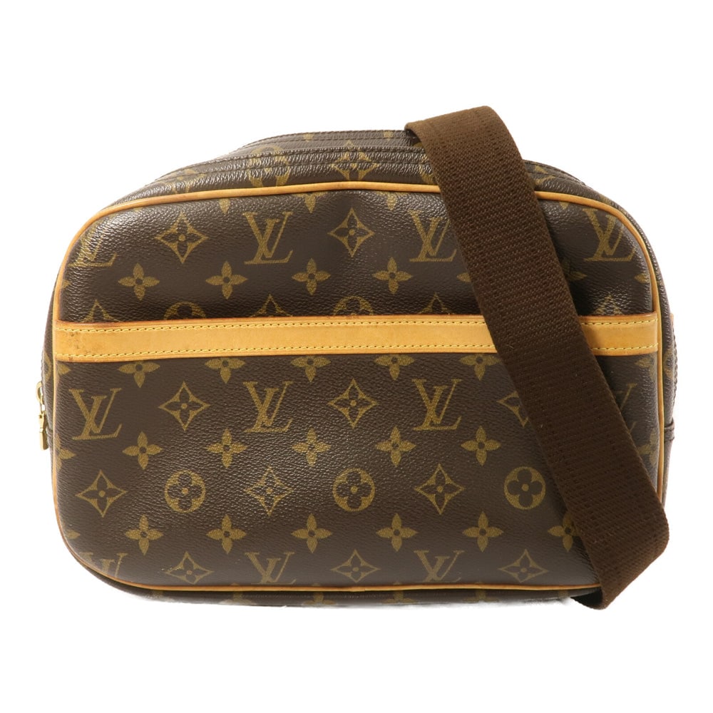 Louis Vuitton Reporter PM Monogram: Reporter PM shoulder bag M45254 in brown Monogram canvas. Size 28 x 20 x 10 cm.