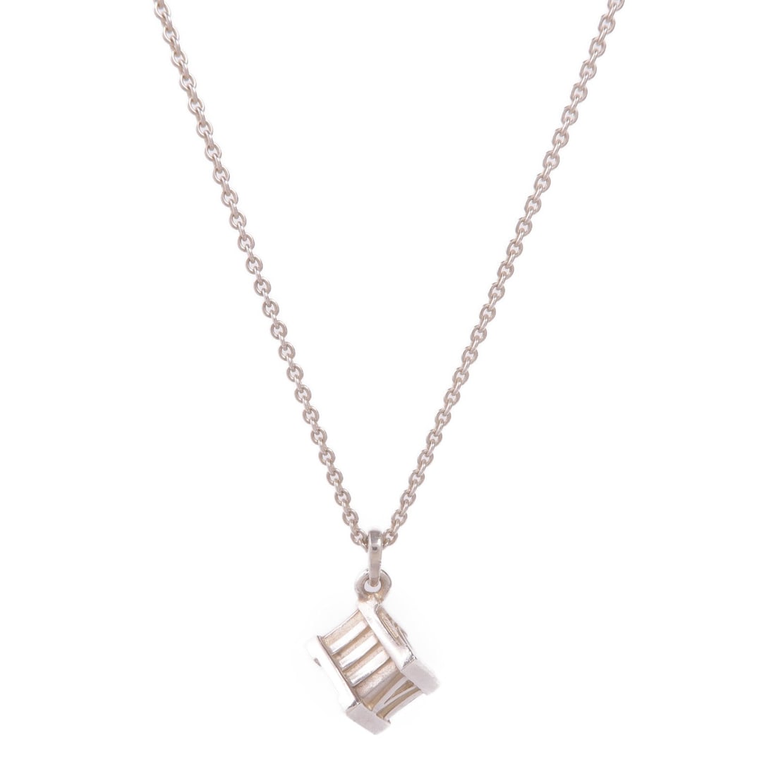 Tiffany Atlas Cube Necklace Silver: Atlas Cube necklace in 925 sterling silver.
