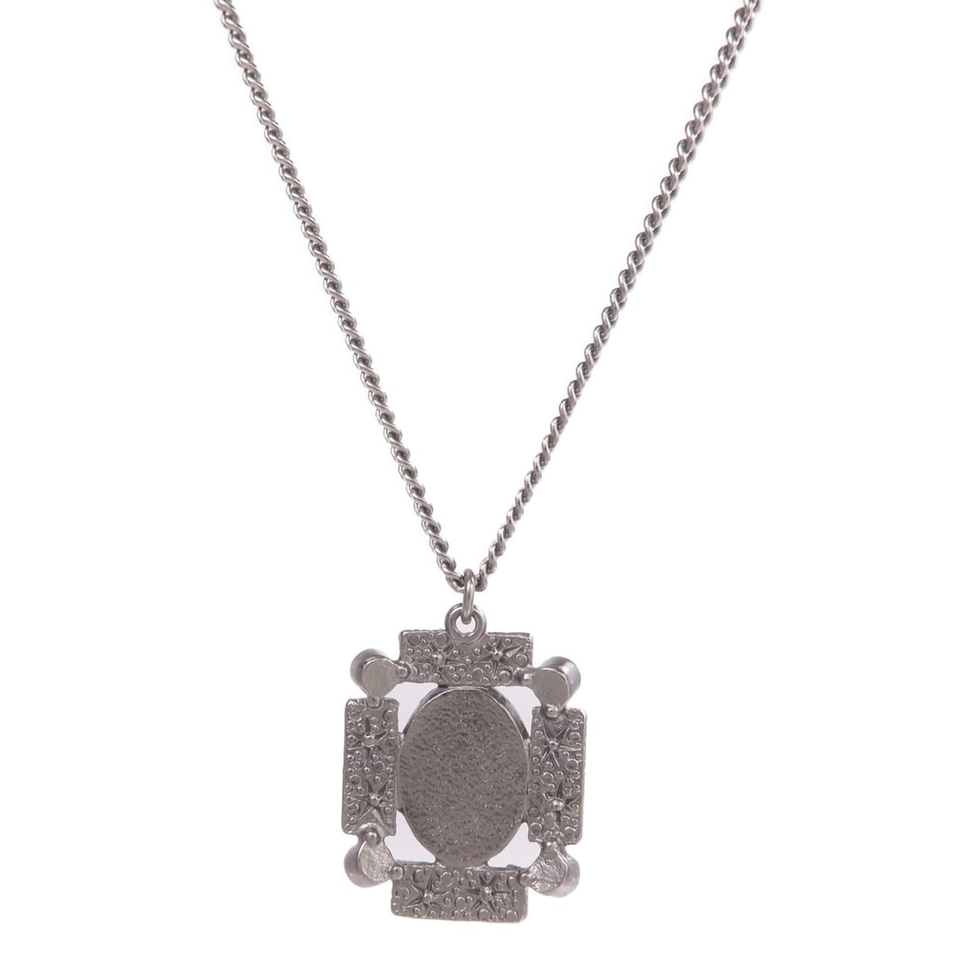 Chanel CC Silver Black Necklace - 2