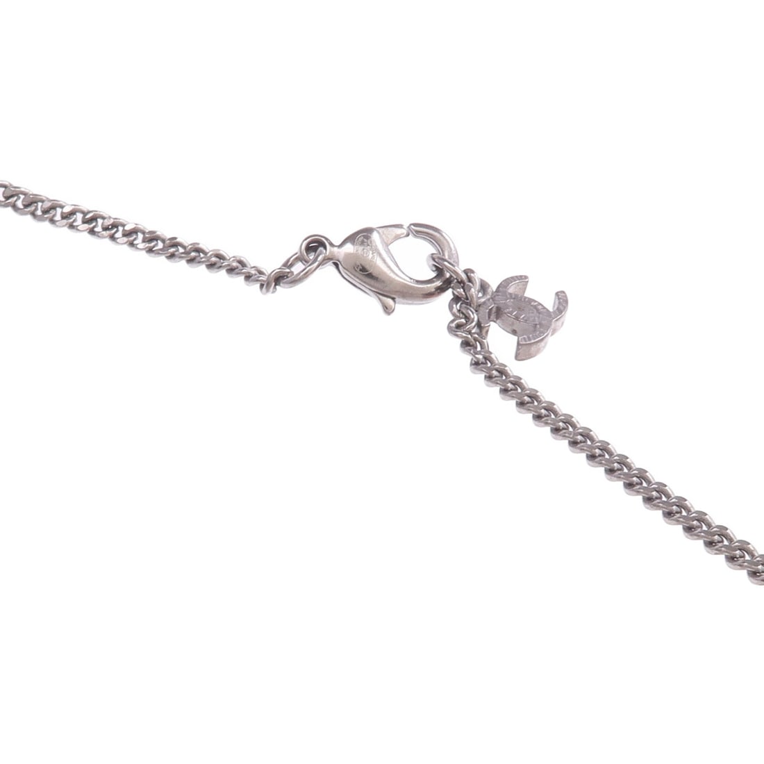 Chanel CC Silver Black Necklace - 5