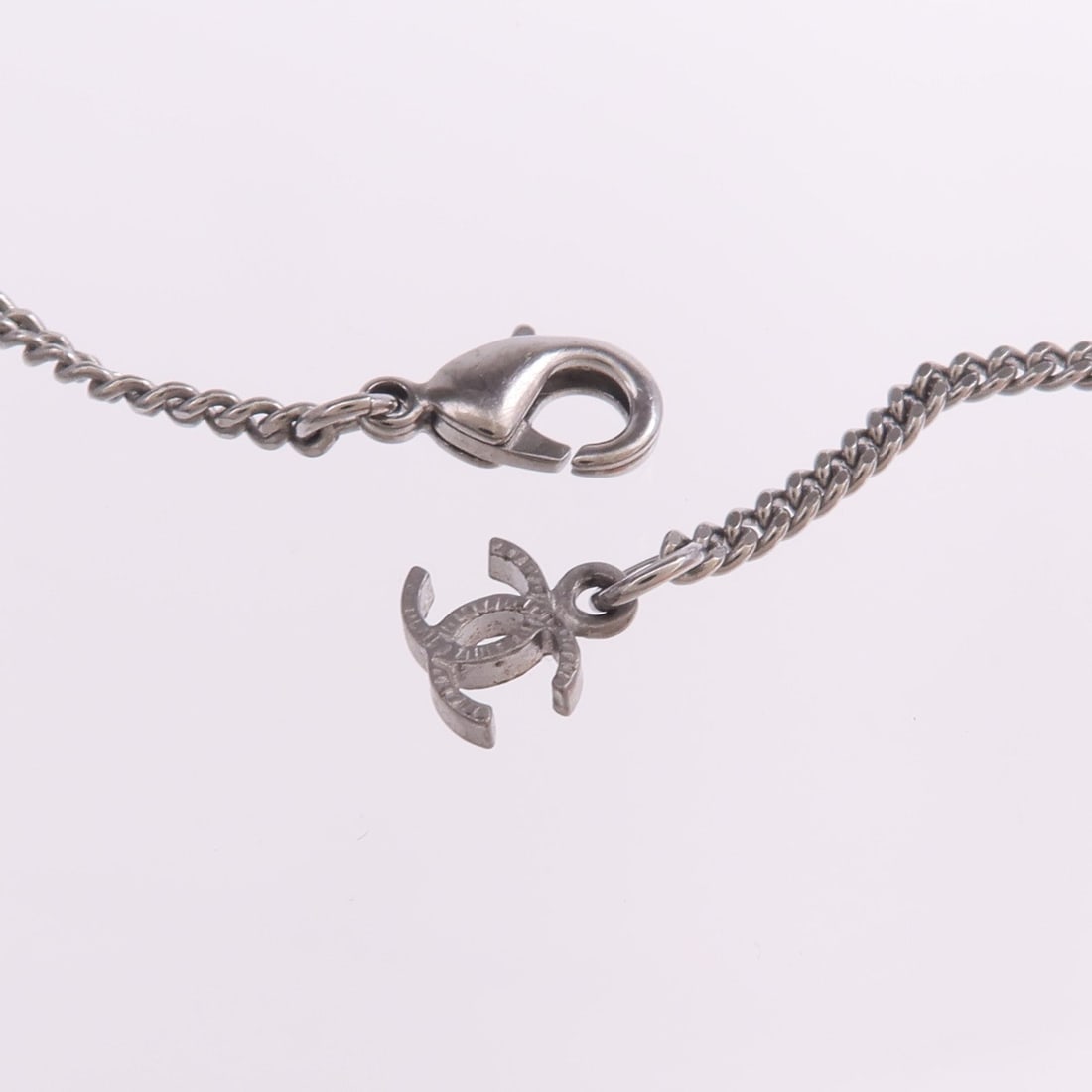 Chanel CC Silver Black Necklace - 6