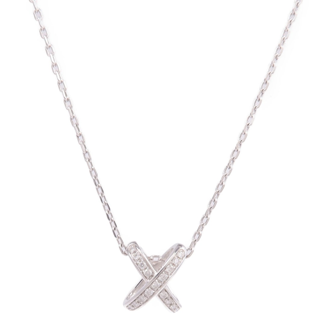 Chaumet Jeux De Liens 082215: Jeux De Liens necklace 082215 in 18K white gold with diamond.