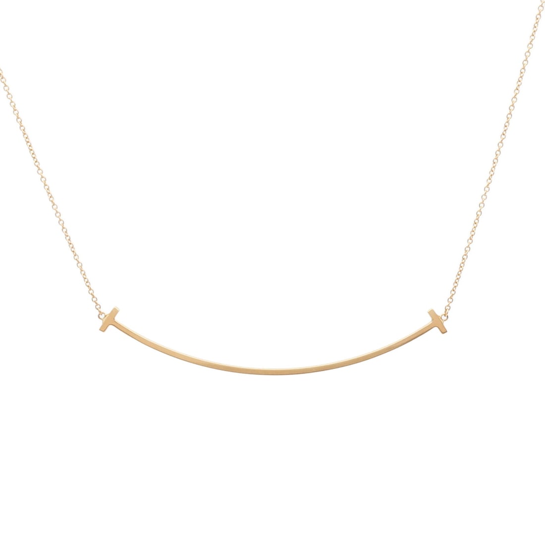 Tiffany T Smile Necklace Pink Gold: T-Smile necklace in 18K pink gold.