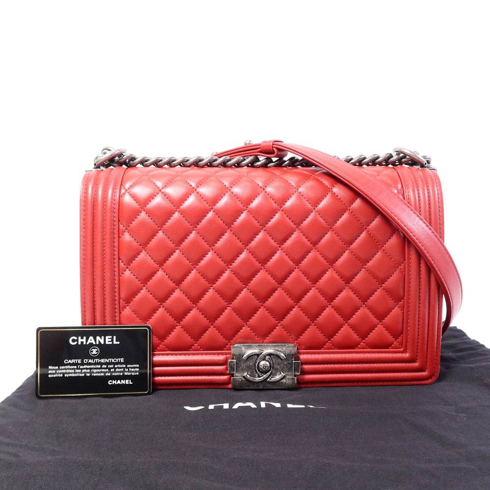 Chanel Boy 28 Chain Bag Red - 10
