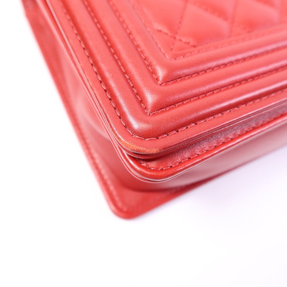 Chanel Boy 28 Chain Bag Red - 12