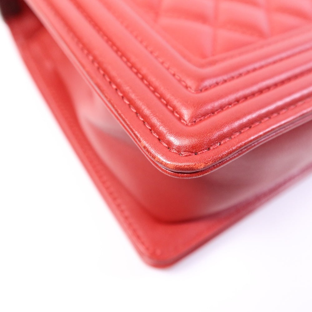 Chanel Boy 28 Chain Bag Red - 14