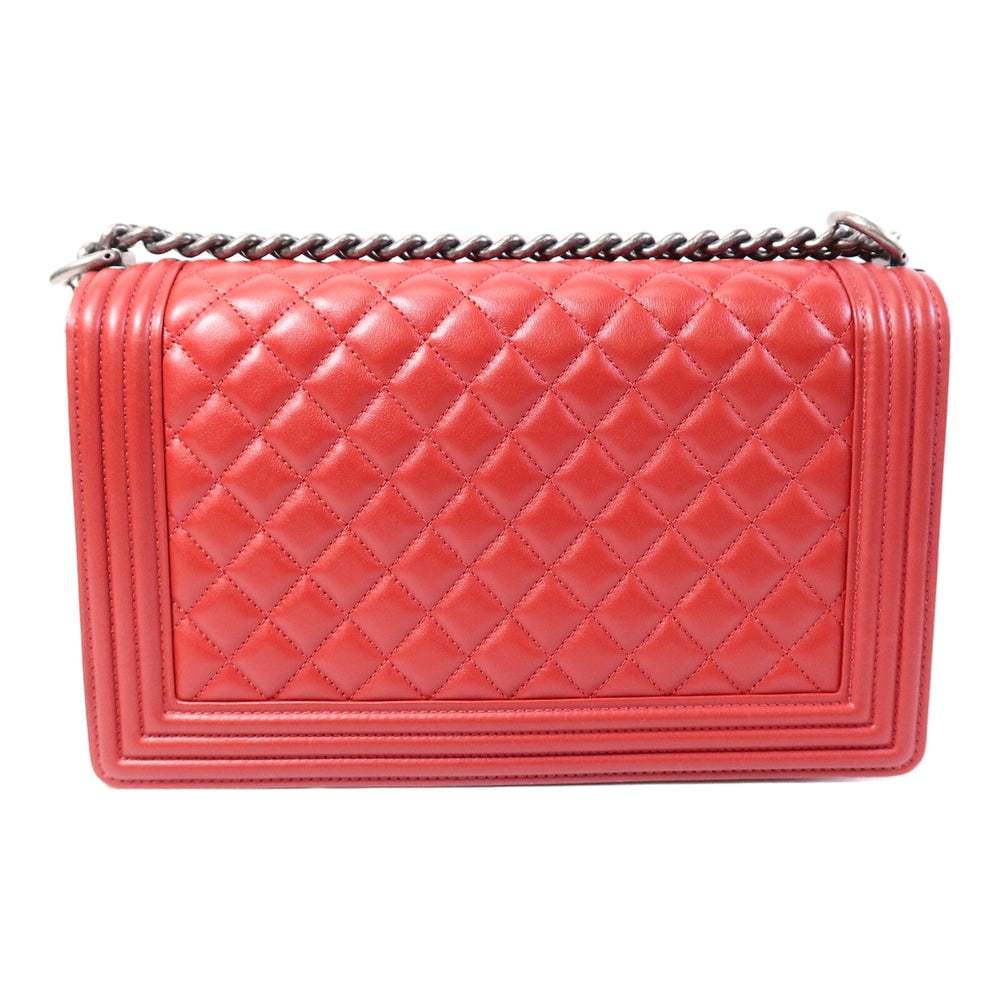 Chanel Boy 28 Chain Bag Red - 2