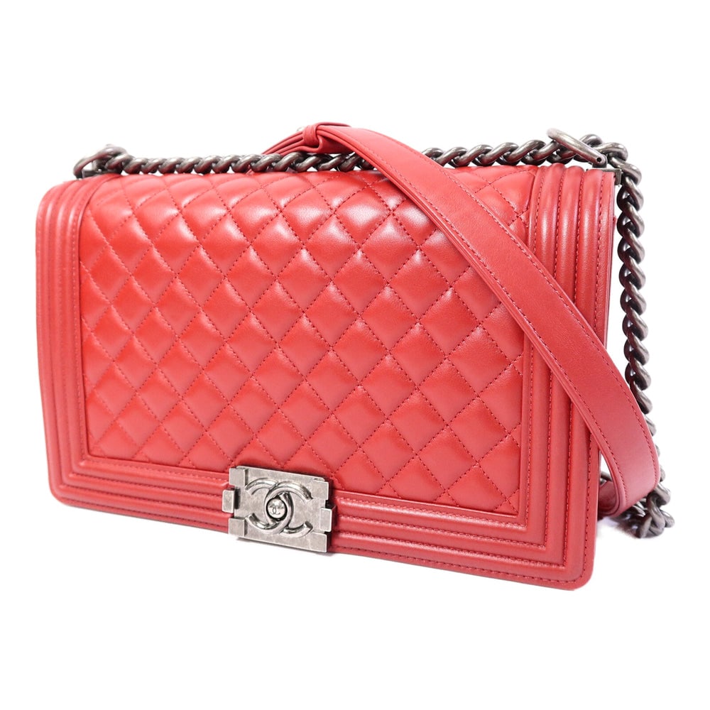 Chanel Boy 28 Chain Bag Red - 3