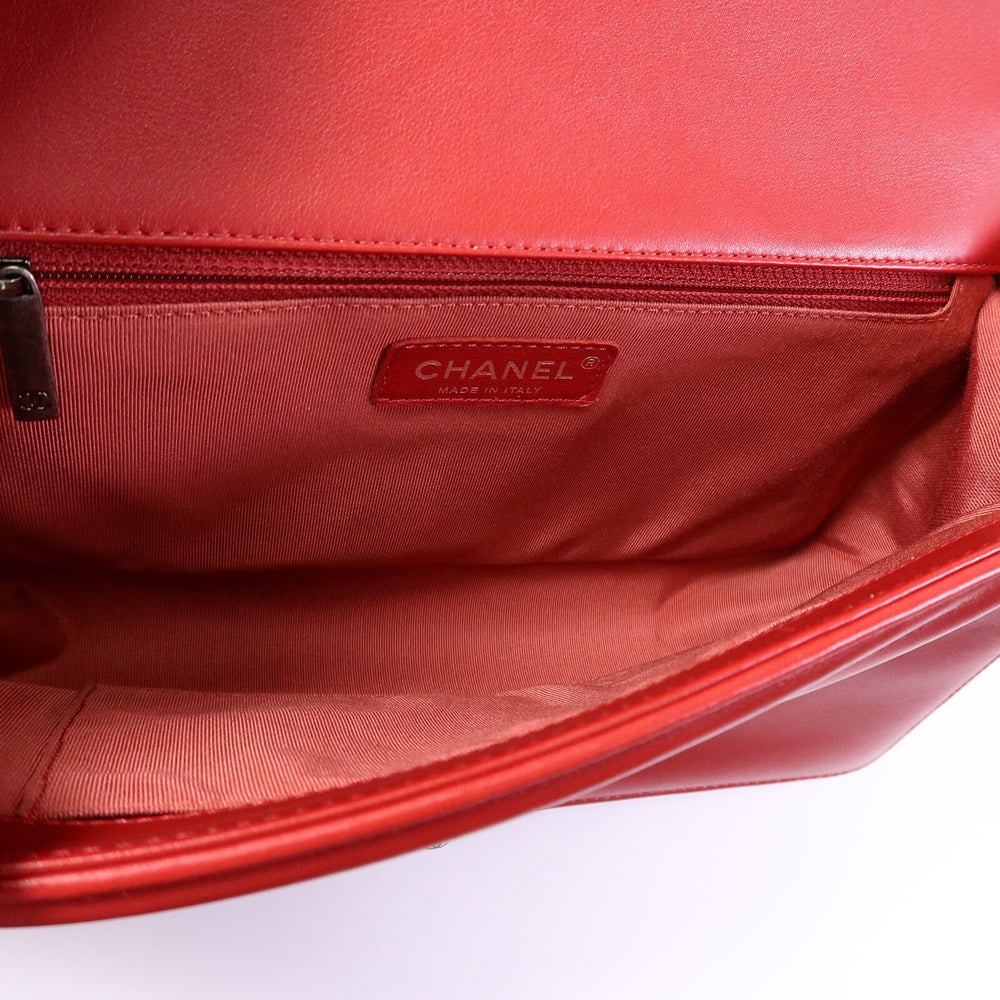 Chanel Boy 28 Chain Bag Red - 5