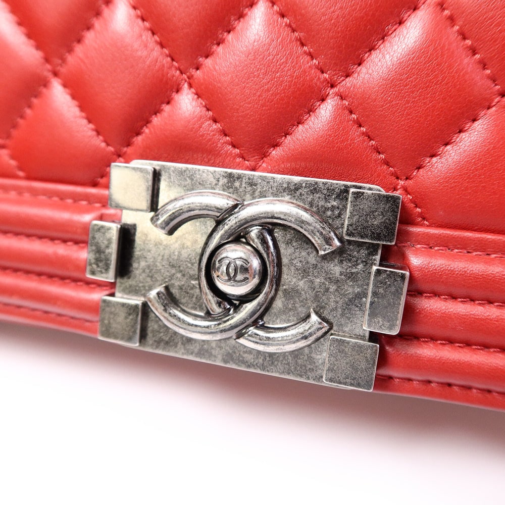 Chanel Boy 28 Chain Bag Red - 7