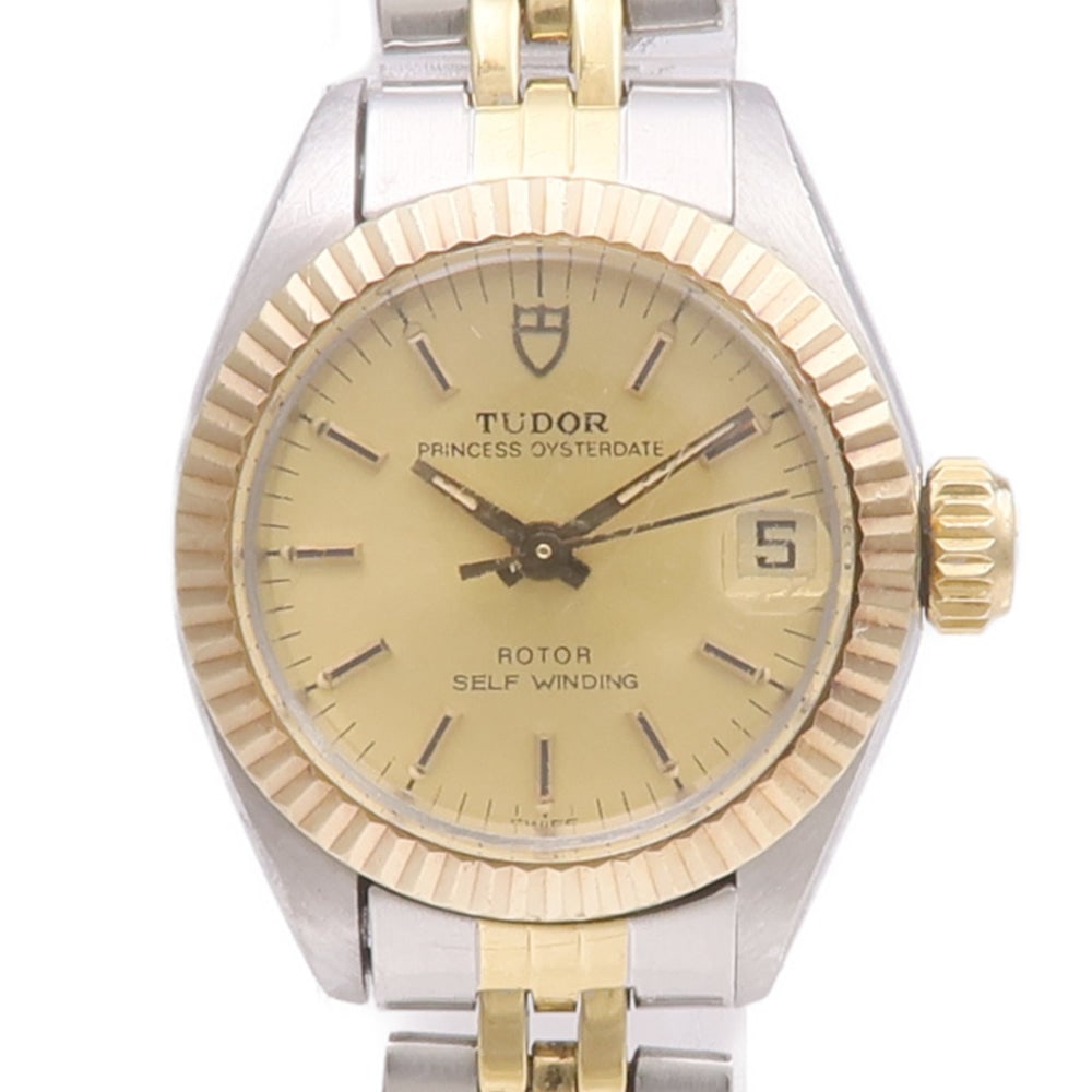 Tudor Princess Oyster Date 92413 Auto: Gold automatic watch in 18K yellow gold and stainless steel. 23mm case, max wrist 13cm.