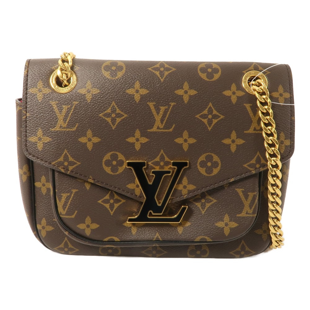 Louis Vuitton Passy Shoulder Bag: Brown monogram shoulder bag.