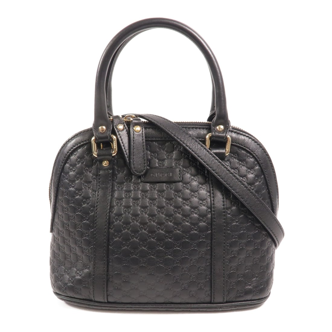 Gucci Microguccissima 2 Way Black: Microguccissima 2 way shoulder bag 449654 in black calfskin. Includes shoulder strap. Size 24 x 18 x 10 cm.