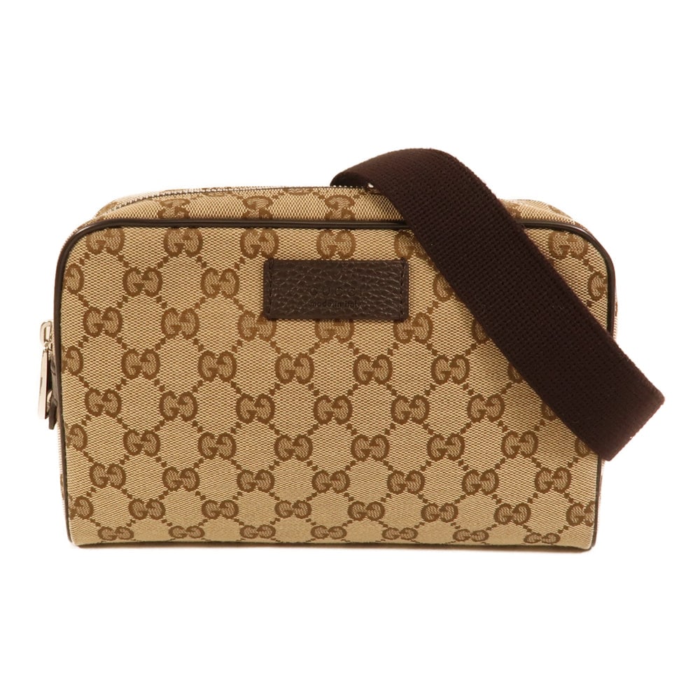 Gucci GG Canvas Waist Bag Brown: GG canvas waist bag in brown. Includes storage bags. Size 22 x 15 x 5 cm.