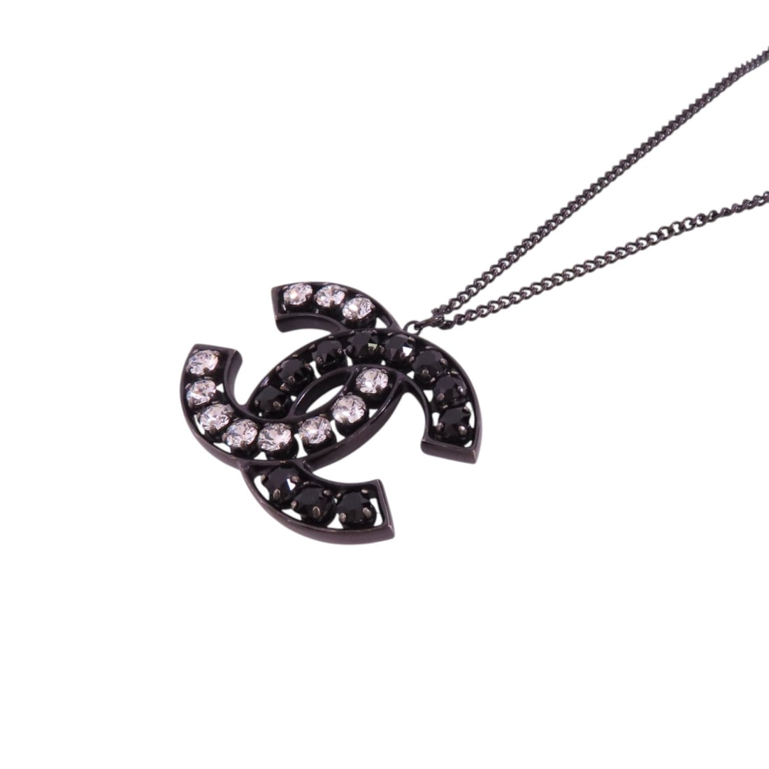 Chanel CC B14/B Rhinestone: CC necklace B14/B in metal with rhinestone.