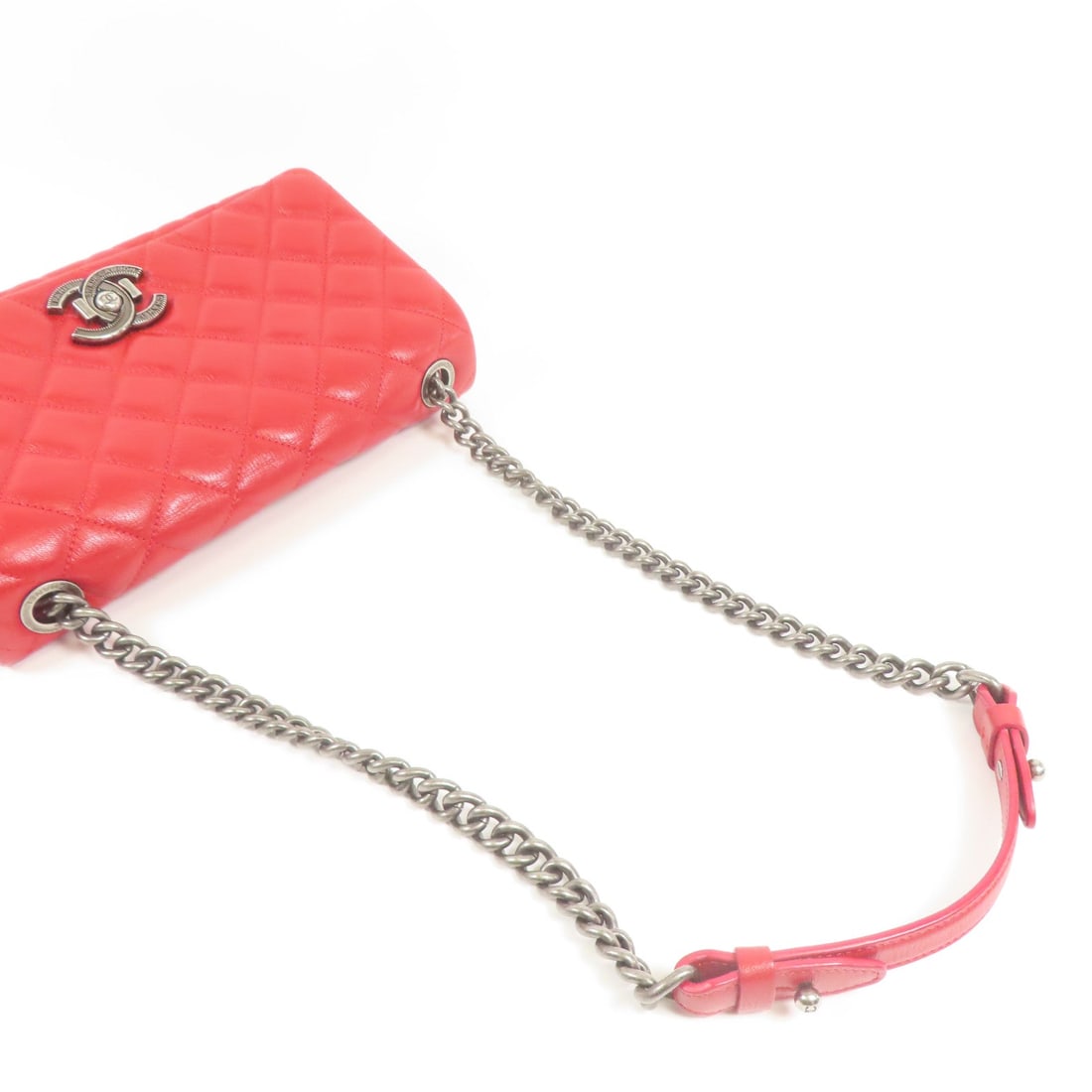Chanel Chain Shoulder Bag Red - 11