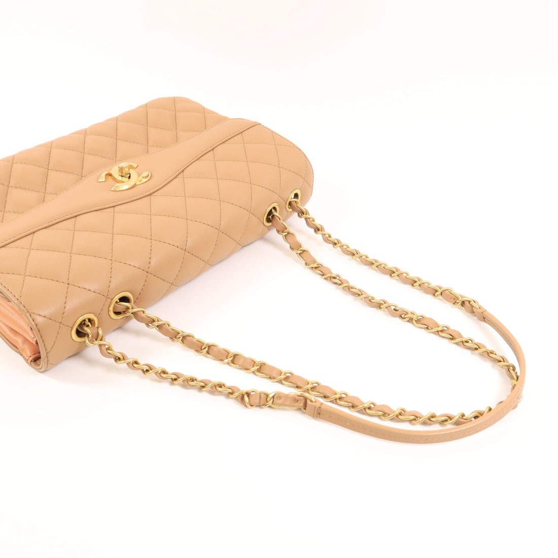 Chanel Chain Shoulder Bag Beige - 10
