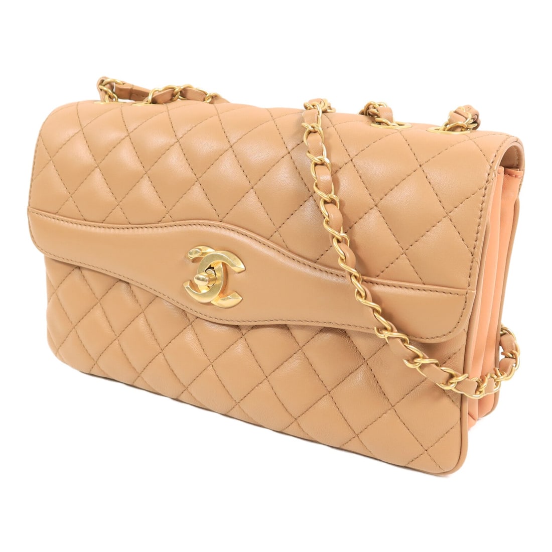 Chanel Chain Shoulder Bag Beige - 2