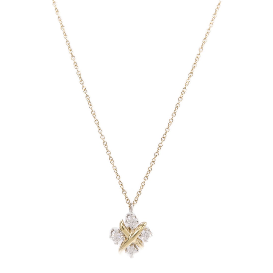 Tiffany Sixteen Stone Necklace: Sixteen Stone necklace in PT950 platinum 18K yellow gold and diamond.