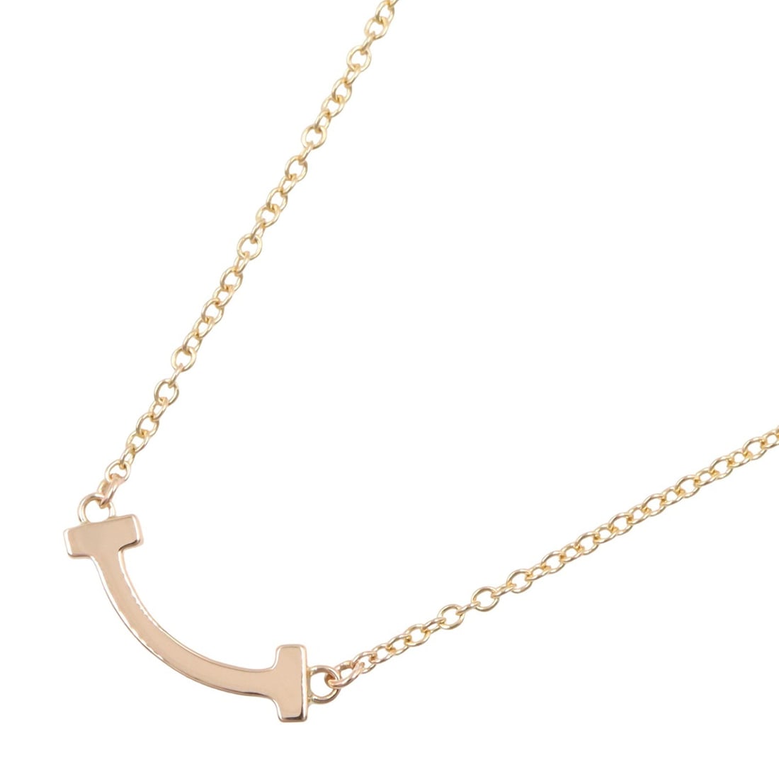 Tiffany T Smile Mini Necklace PG: T Smile Mini necklace in K18 pink gold.