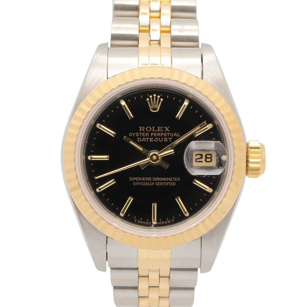 Rolex Datejust 69173 Automatic: Black and yellow gold automatic watch in 18K yellow gold and stainless steel. 26mm case, max wrist 14cm.