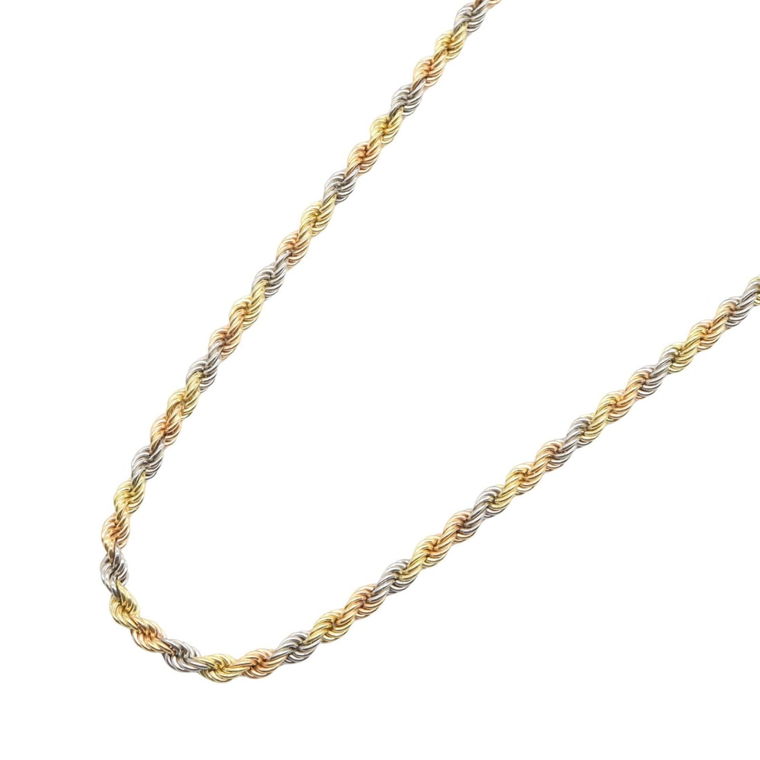 Tri-Color Necklace Platinum Gold: Necklace in PT850 platinum K18 yellow gold and K18 pink gold.
