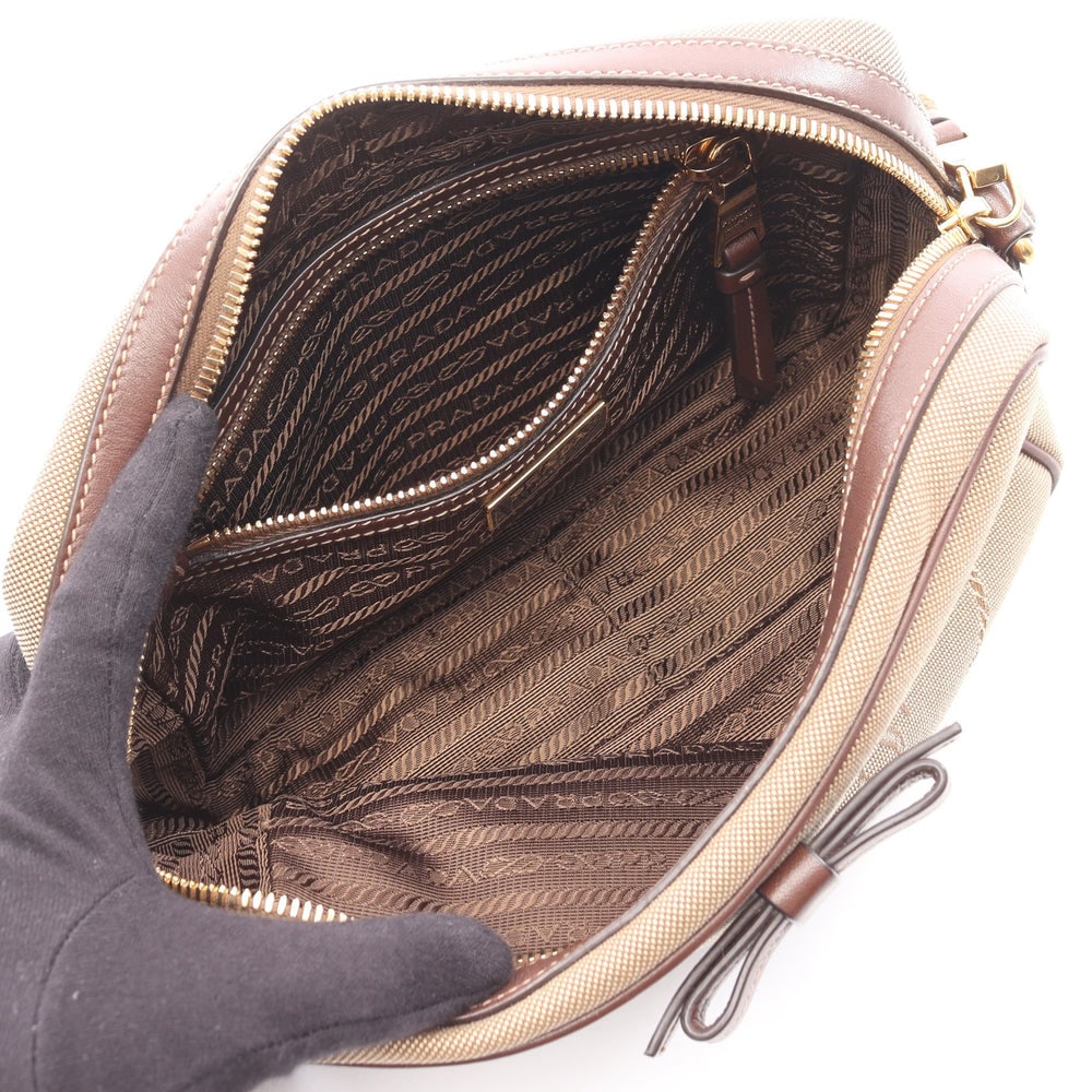 Prada Logo Jacquard Shoulder Beige - 3