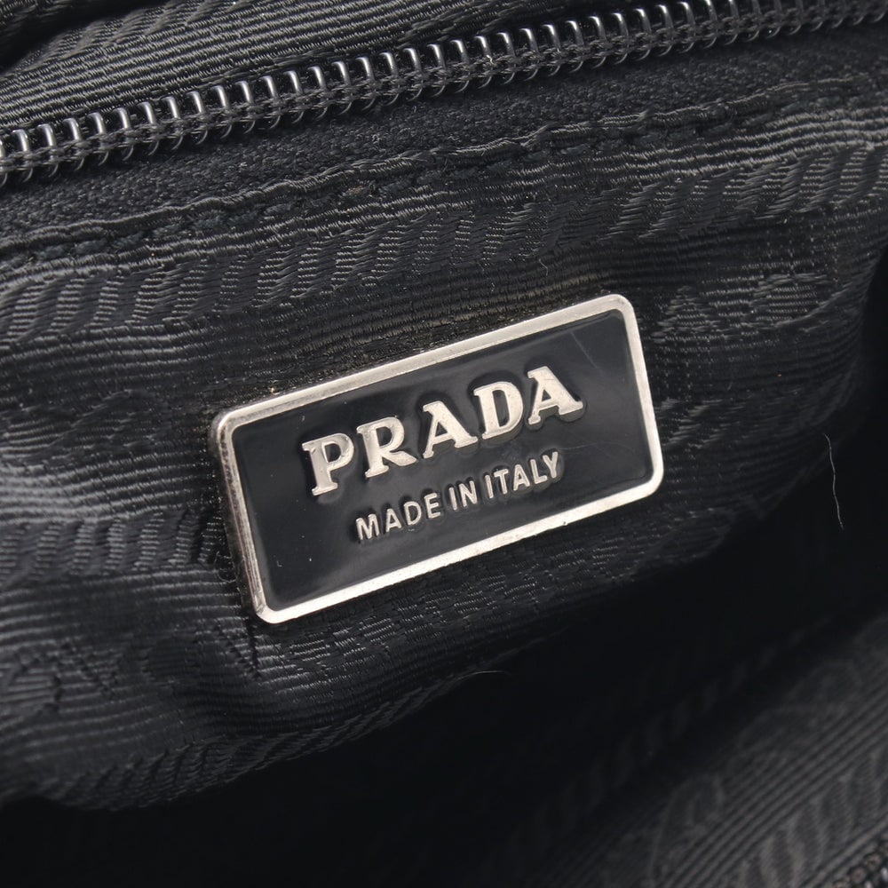 Prada Nylon Leather Shoulder Black - 4