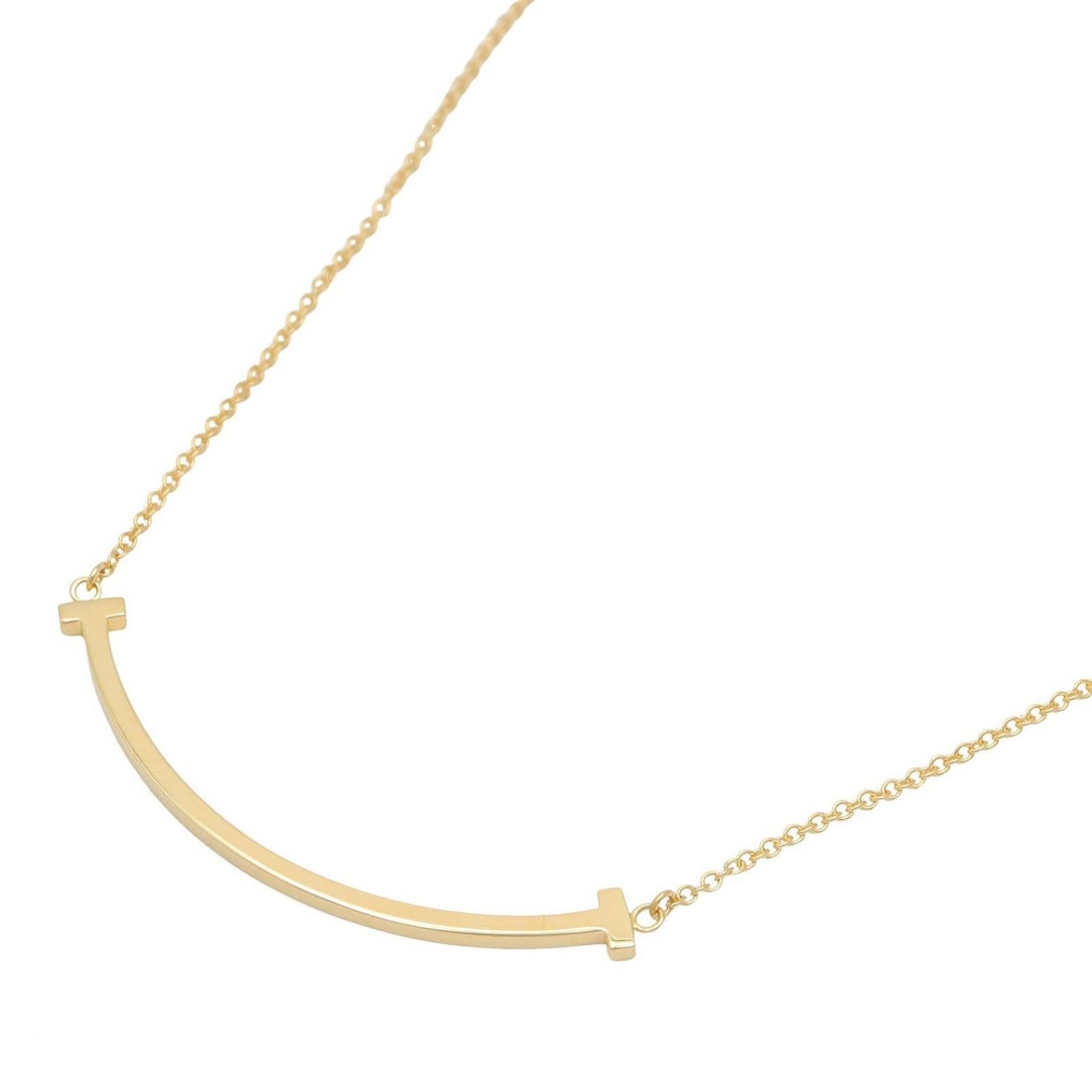 Tiffany T Smile Small Necklace: T Smile small necklace in K18 yellow gold.