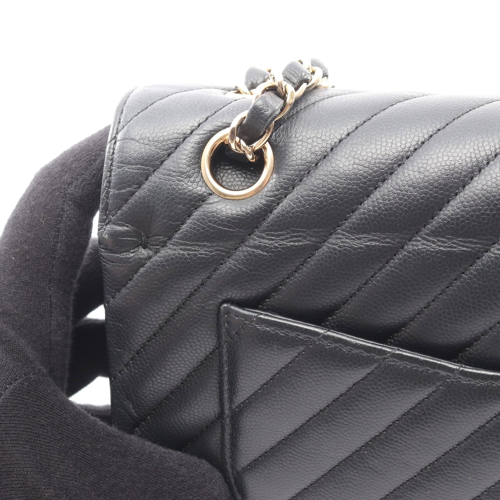 Chanel Chevron Double Flap Black - 12
