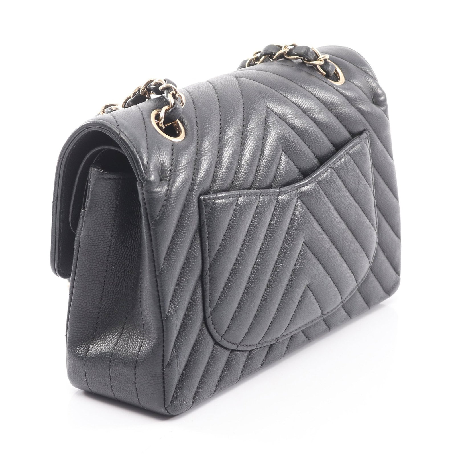 Chanel Chevron Double Flap Black - 2