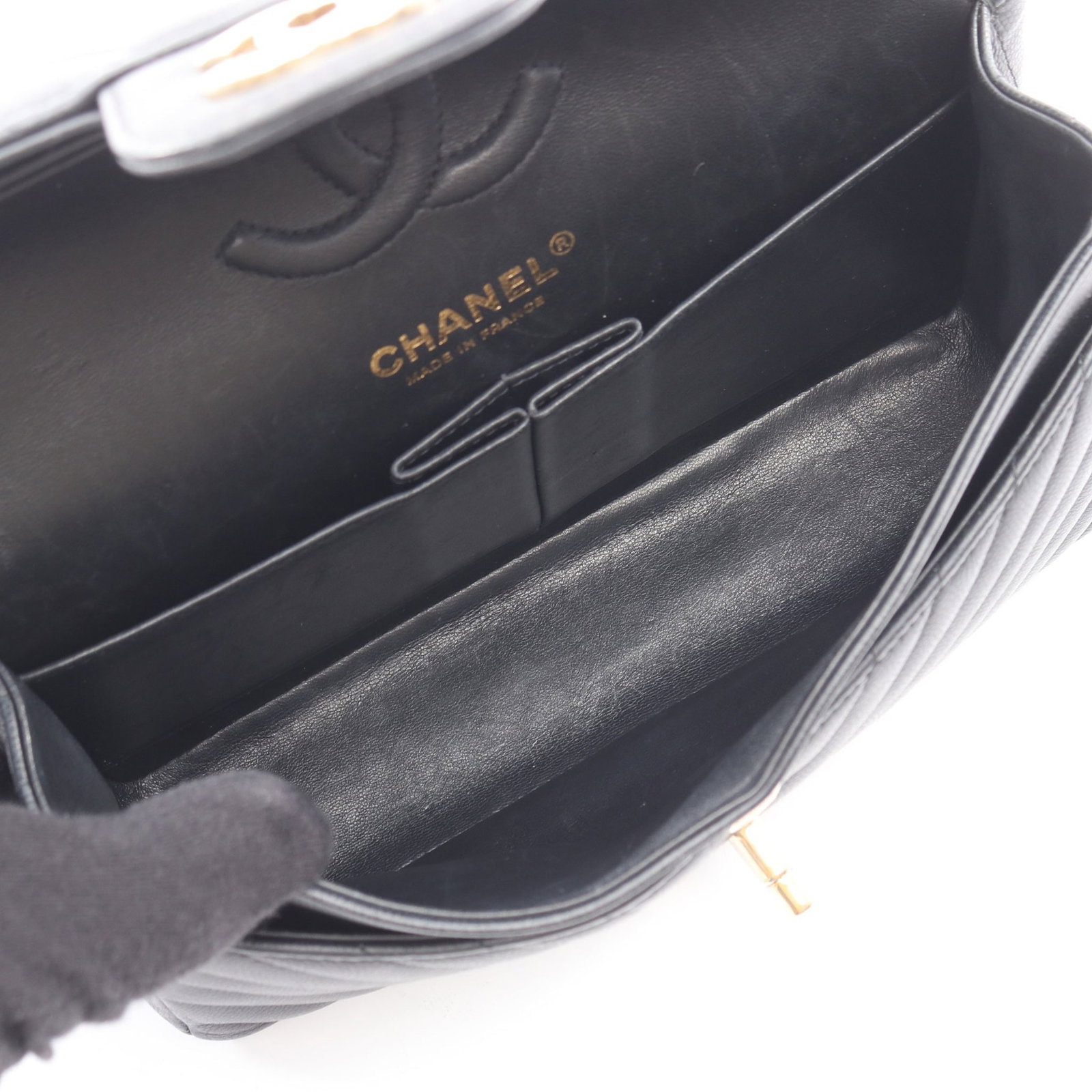 Chanel Chevron Double Flap Black - 3