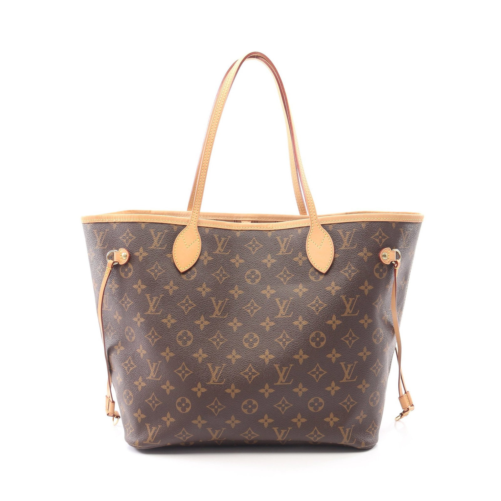 Louis Vuitton Neverfull MM Tote: Brown monogram PVC leather tote bag.