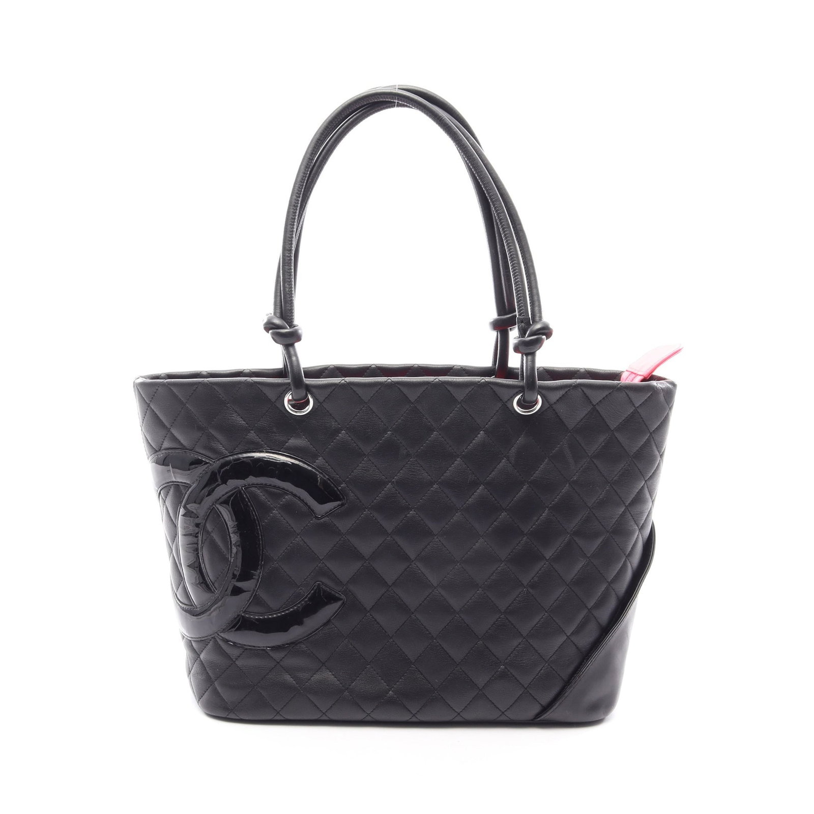 Chanel Cambon Large Tote: Black leather and patent tote bag.