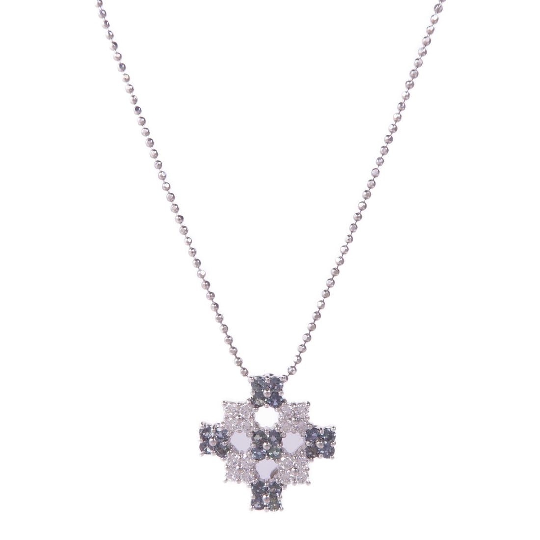 Alexandrite Diamond Necklace Platinum: Alexandrite and diamond necklace in PT900 and PT850 platinum.