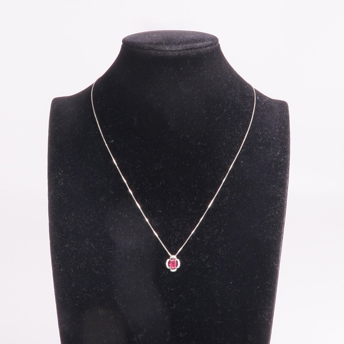 Ruby Diamond Necklace Platinum - 10