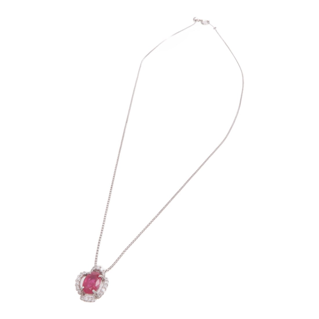 Ruby Diamond Necklace Platinum - 4