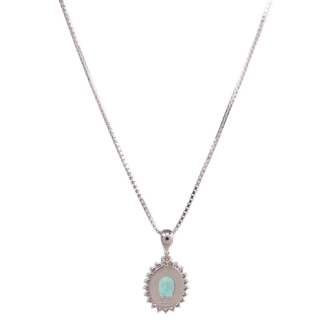 Emerald Diamond Necklace Platinum - 2