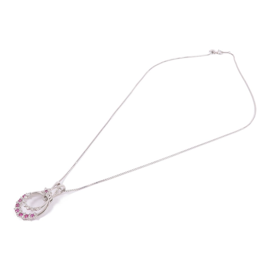 Ruby Diamond Necklace Platinum - 4