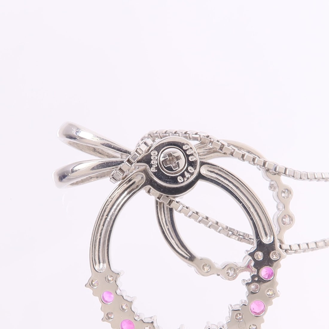 Ruby Diamond Necklace Platinum - 8