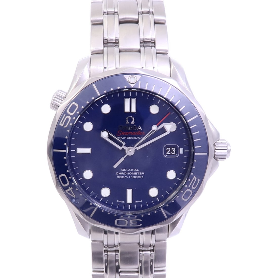 Omega Diver 300M 212.30.41.20.03.001: Automatic Seamaster Diver 300M 212.30.41.20.03.001 with blue dial. Case 41mm, max wrist 17.5cm, band 20mm. Includes guarantee.