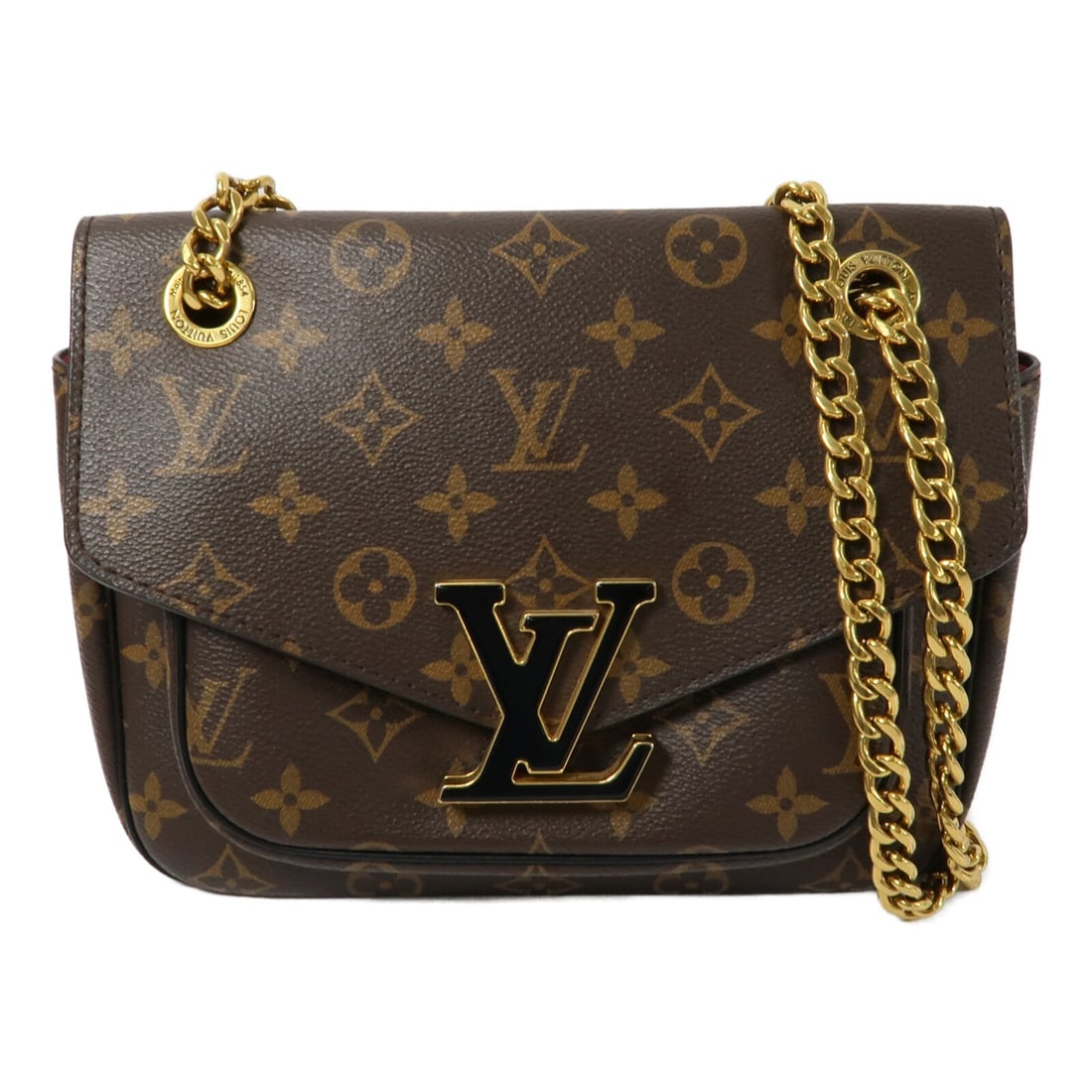 Louis Vuitton Passy Shoulder Bag: Brown monogram shoulder bag.