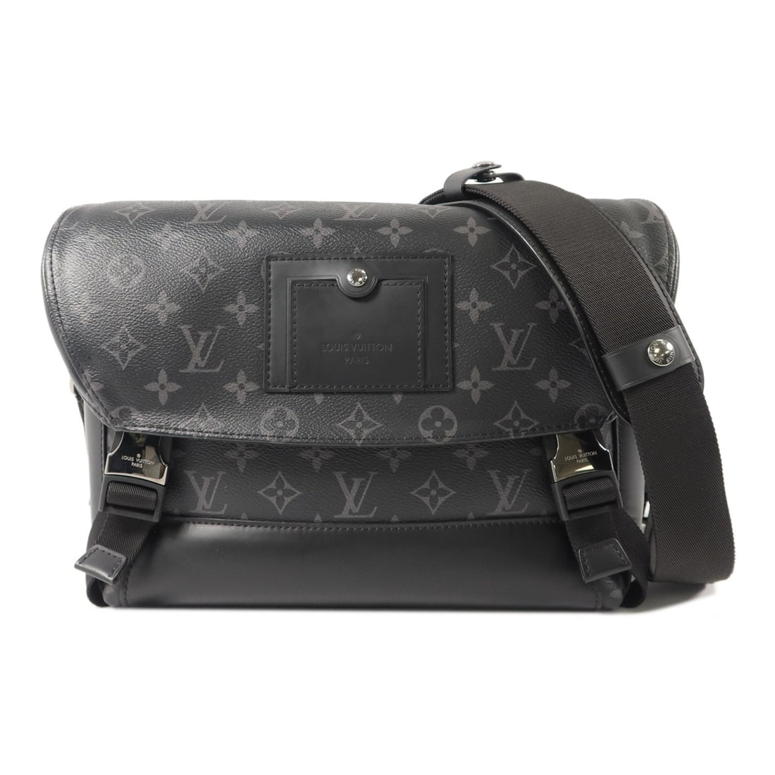 Louis Vuitton Voyager PM Messenger: Black monogram eclipse messenger bag.