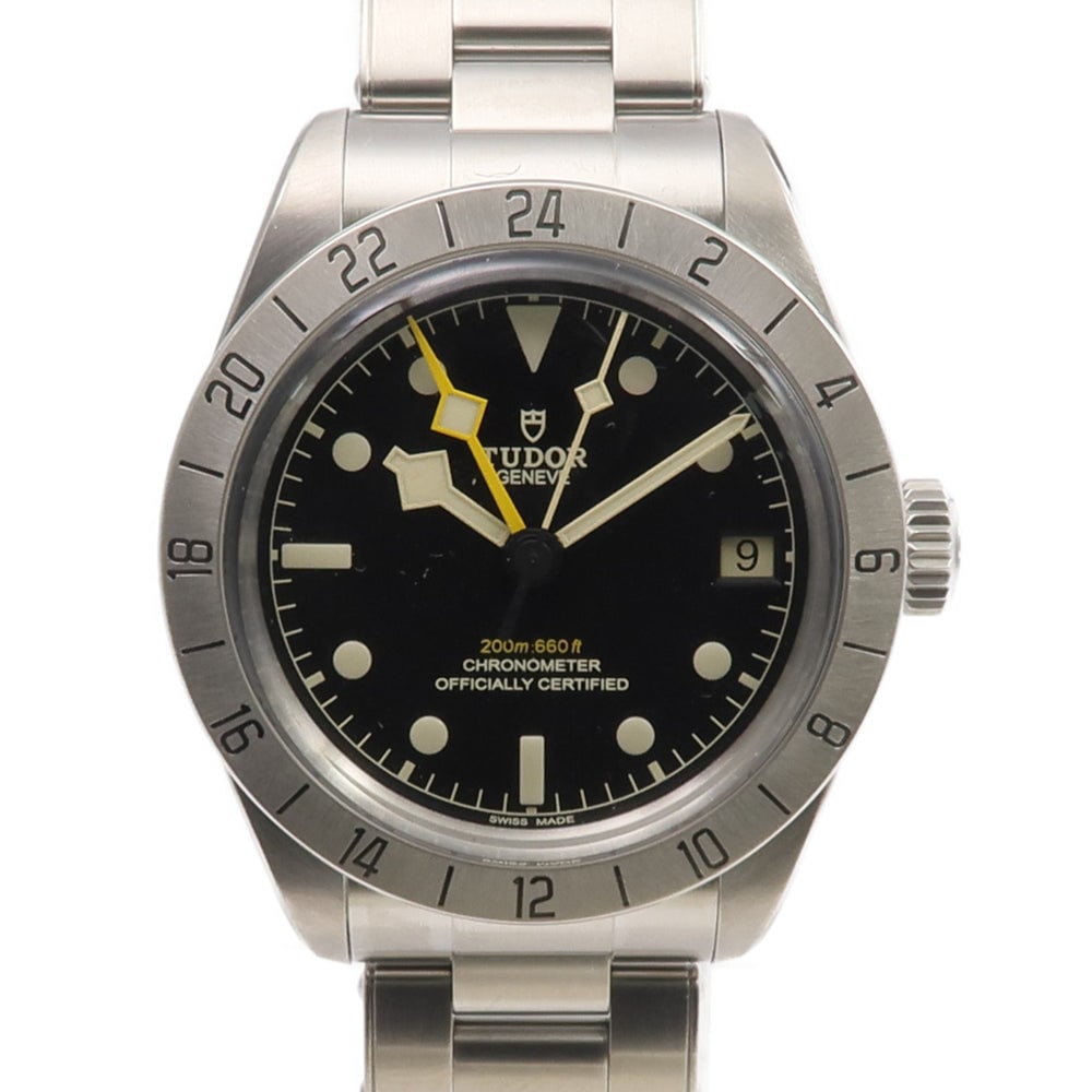 Tudor Black Bay Pro 79470 Automatic: Black automatic watch in stainless steel. Includes guarantee and case. 39mm case, max wrist 21cm.