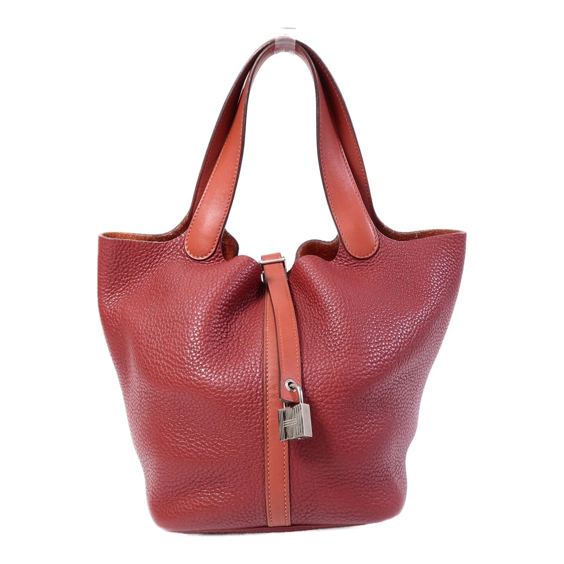 Hermes Picotin MM Rouge: Red Clemence leather tote bag.
