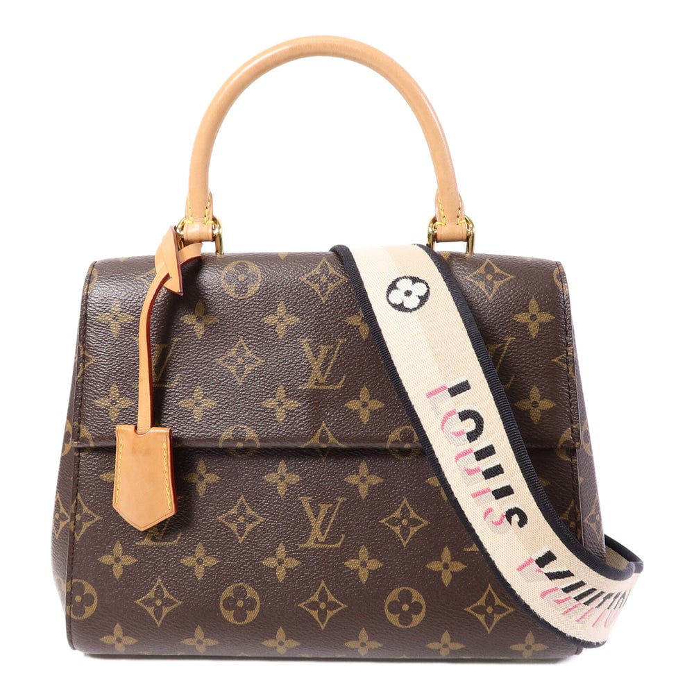 Louis Vuitton Cluny BB 2 Way: Brown monogram 2 way shoulder bag.