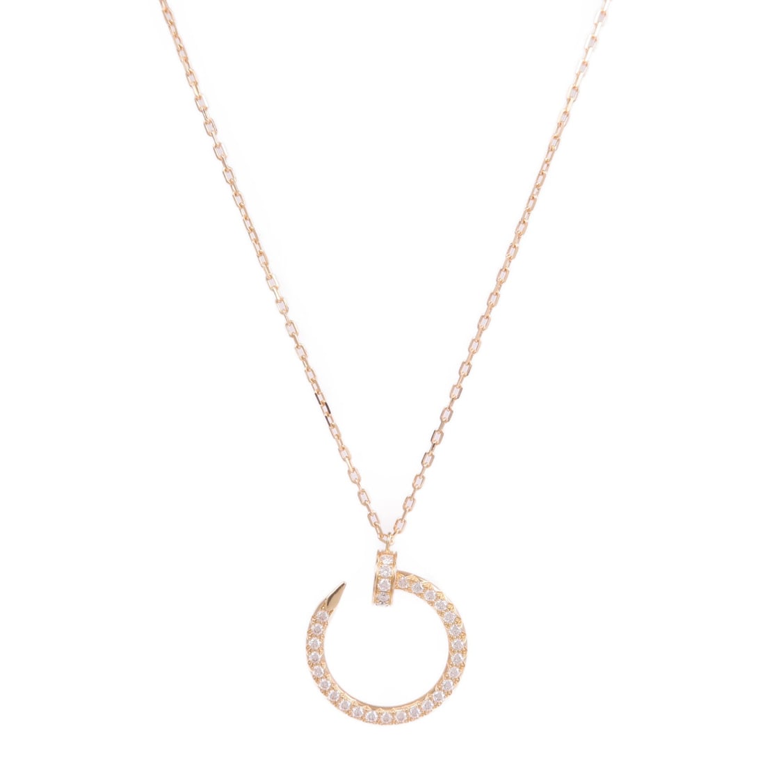Cartier Juste Un Clou Diamond PG: Juste Un Clou diamond necklace in 18 pink gold.