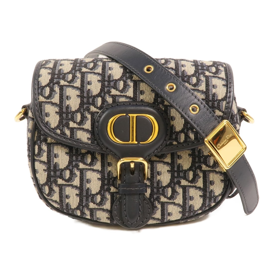 Dior Mini Bobby: Blue canvas shoulder bag.