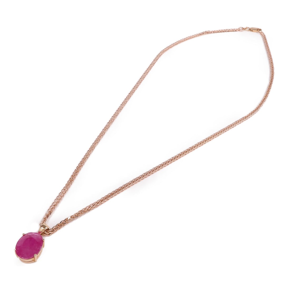 Ruby Necklace Yellow Pink Gold - 4